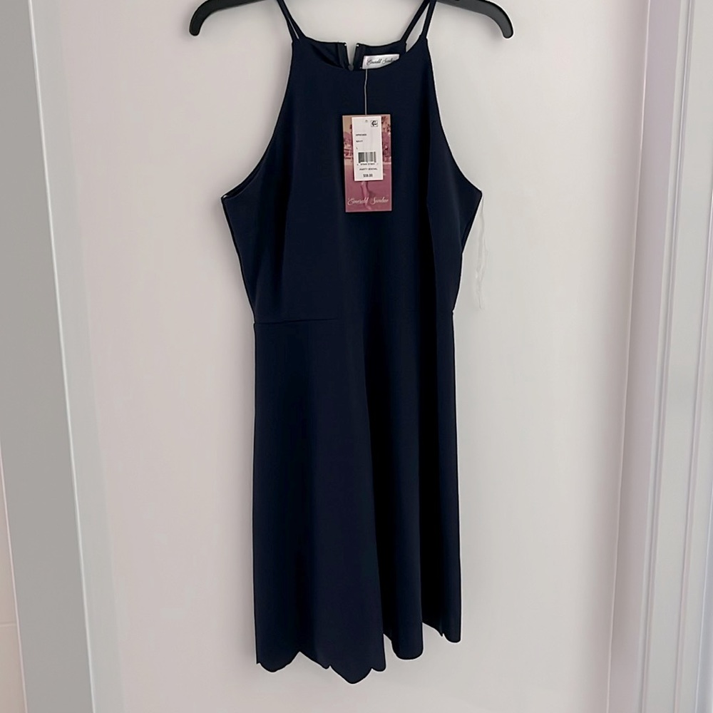 Halter navy blue dress
